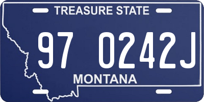 MT license plate 970242J