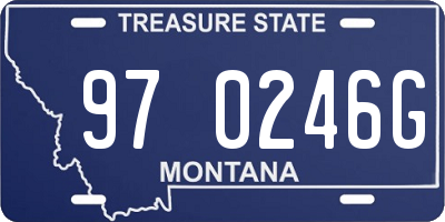 MT license plate 970246G