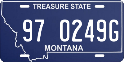 MT license plate 970249G