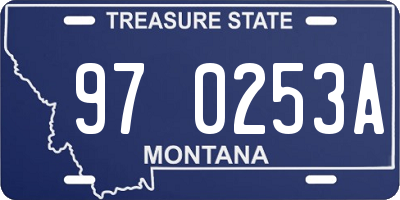 MT license plate 970253A