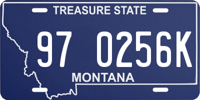 MT license plate 970256K