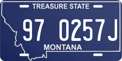 MT license plate 970257J