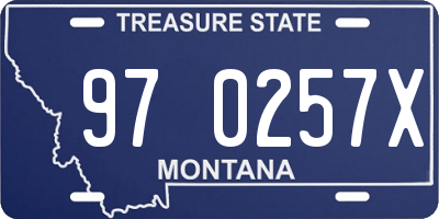 MT license plate 970257X