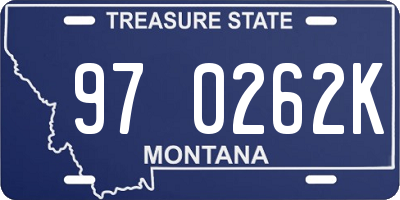 MT license plate 970262K
