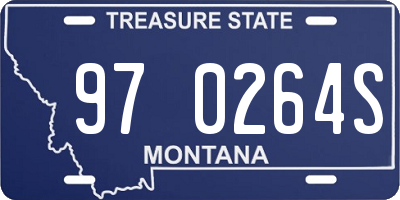 MT license plate 970264S