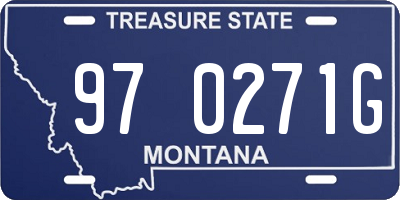 MT license plate 970271G