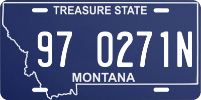 MT license plate 970271N