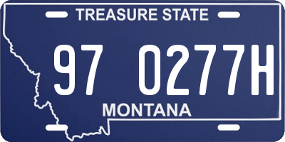 MT license plate 970277H
