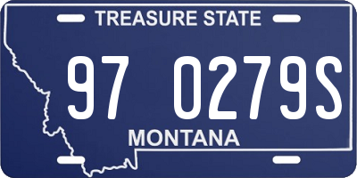 MT license plate 970279S