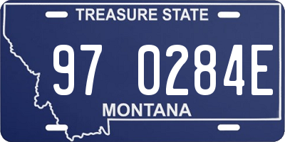 MT license plate 970284E