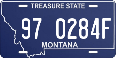 MT license plate 970284F
