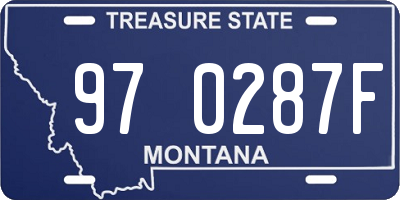 MT license plate 970287F