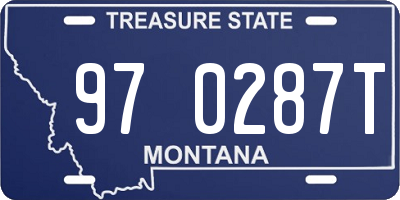 MT license plate 970287T