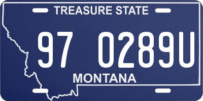 MT license plate 970289U