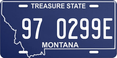 MT license plate 970299E