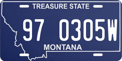 MT license plate 970305W