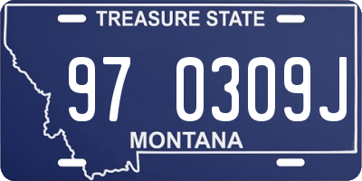 MT license plate 970309J