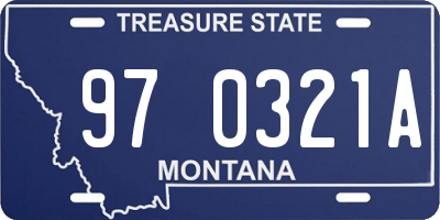 MT license plate 970321A