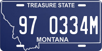 MT license plate 970334M