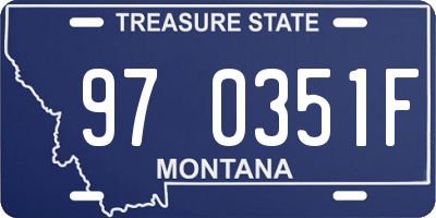 MT license plate 970351F