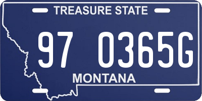 MT license plate 970365G