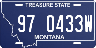 MT license plate 970433W