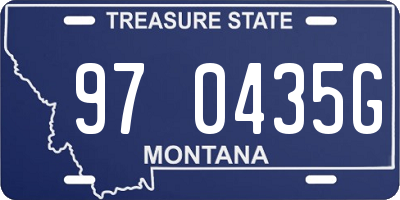 MT license plate 970435G