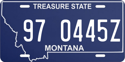 MT license plate 970445Z