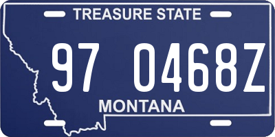 MT license plate 970468Z