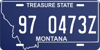 MT license plate 970473Z