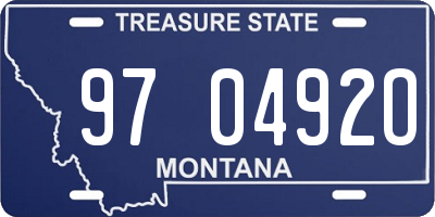 MT license plate 970492O