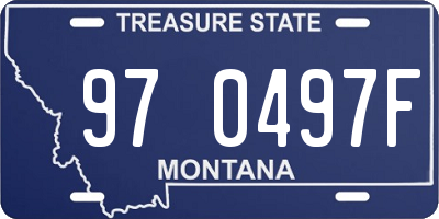 MT license plate 970497F