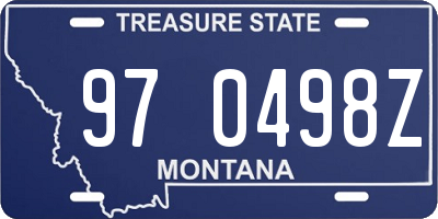 MT license plate 970498Z