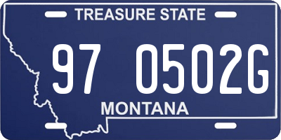 MT license plate 970502G
