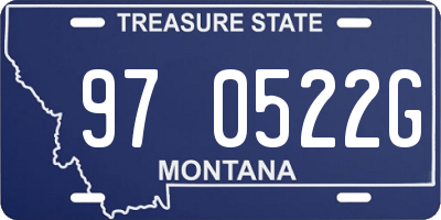 MT license plate 970522G