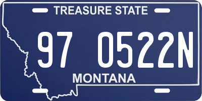 MT license plate 970522N