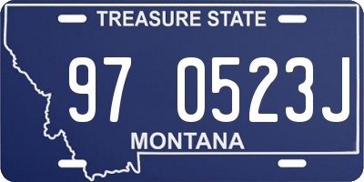 MT license plate 970523J