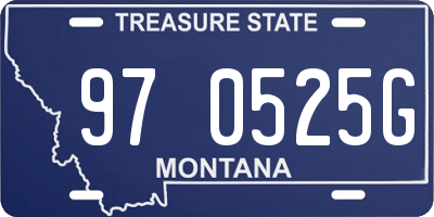 MT license plate 970525G