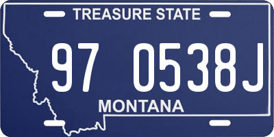 MT license plate 970538J