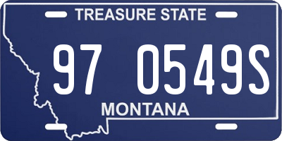 MT license plate 970549S
