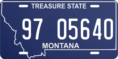 MT license plate 970564O