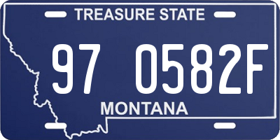 MT license plate 970582F