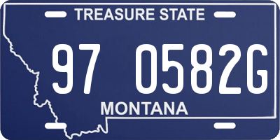 MT license plate 970582G