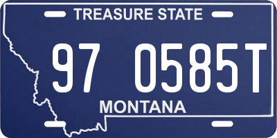 MT license plate 970585T