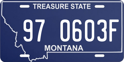 MT license plate 970603F