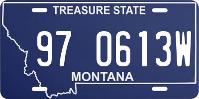 MT license plate 970613W