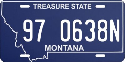 MT license plate 970638N