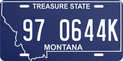 MT license plate 970644K