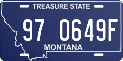 MT license plate 970649F