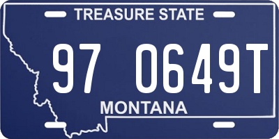MT license plate 970649T